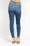 Judy Blue Full Size High Rise Button Fly Skinny Jeans Plus Size - Trendsi - Flyclothing LLC