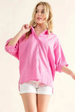 And The Why Oversized Linen Button Down Shirts Top - Trendsi - Flyclothing LLC