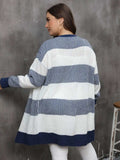 Plus Size Open Front Long Sleeve Cardigan - Trendsi - Flyclothing LLC