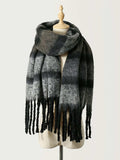 Fringe Color Block Polyester Scarf - Trendsi - Flyclothing LLC