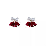 Velvet Bell Earrings with Bow - Trendsi - Flyclothing LLC