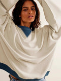 Contrast Trim Round Neck Long Sleeve Sweatshirt - Trendsi - Flyclothing LLC