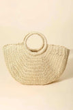 Fame Half Moon Straw Tote Bag - Trendsi - Flyclothing LLC