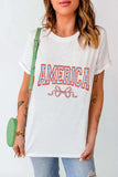 AMERICA Round Neck Short Sleeve T-Shirt - Trendsi - Flyclothing LLC
