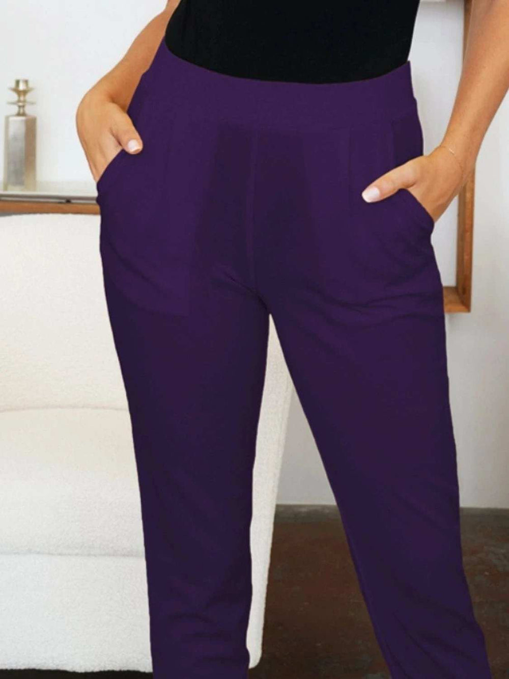 FAM-FAM Pocketed High Waist Skinny Pants - Trendsi - Flyclothing LLC