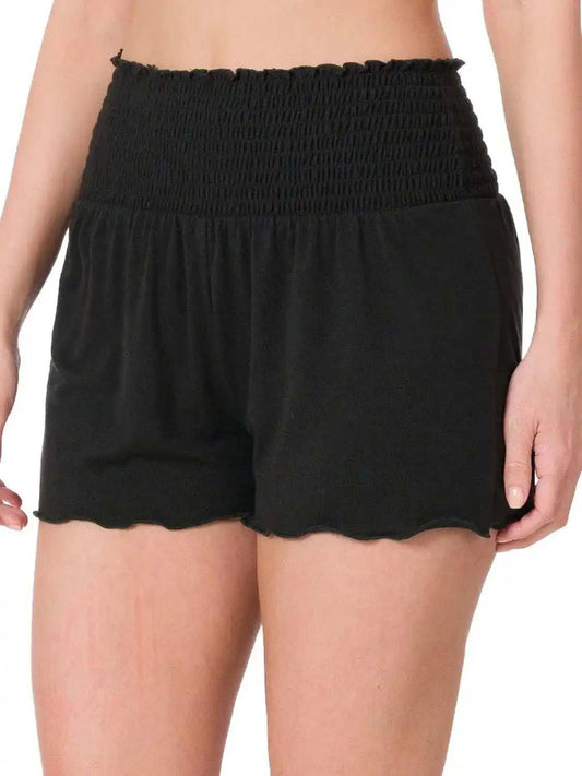 Zenana Elastic Waist Smocked Shorts - Trendsi - Flyclothing LLC