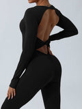 Twisted Backless Long Sleeve Jumpsuit - Trendsi - Flyclothing LLC