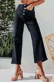 Button Fly Cropped Wide Leg Jeans - Trendsi - Flyclothing LLC