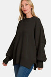 Zenana Side Sit Oversize Sweater - Trendsi - Flyclothing LLC
