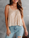 Sequin Scoop Neck Tank - Trendsi - Flyclothing LLC
