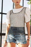 ADORA Beads Accent Fishnet Tank Top - Trendsi - Flyclothing LLC