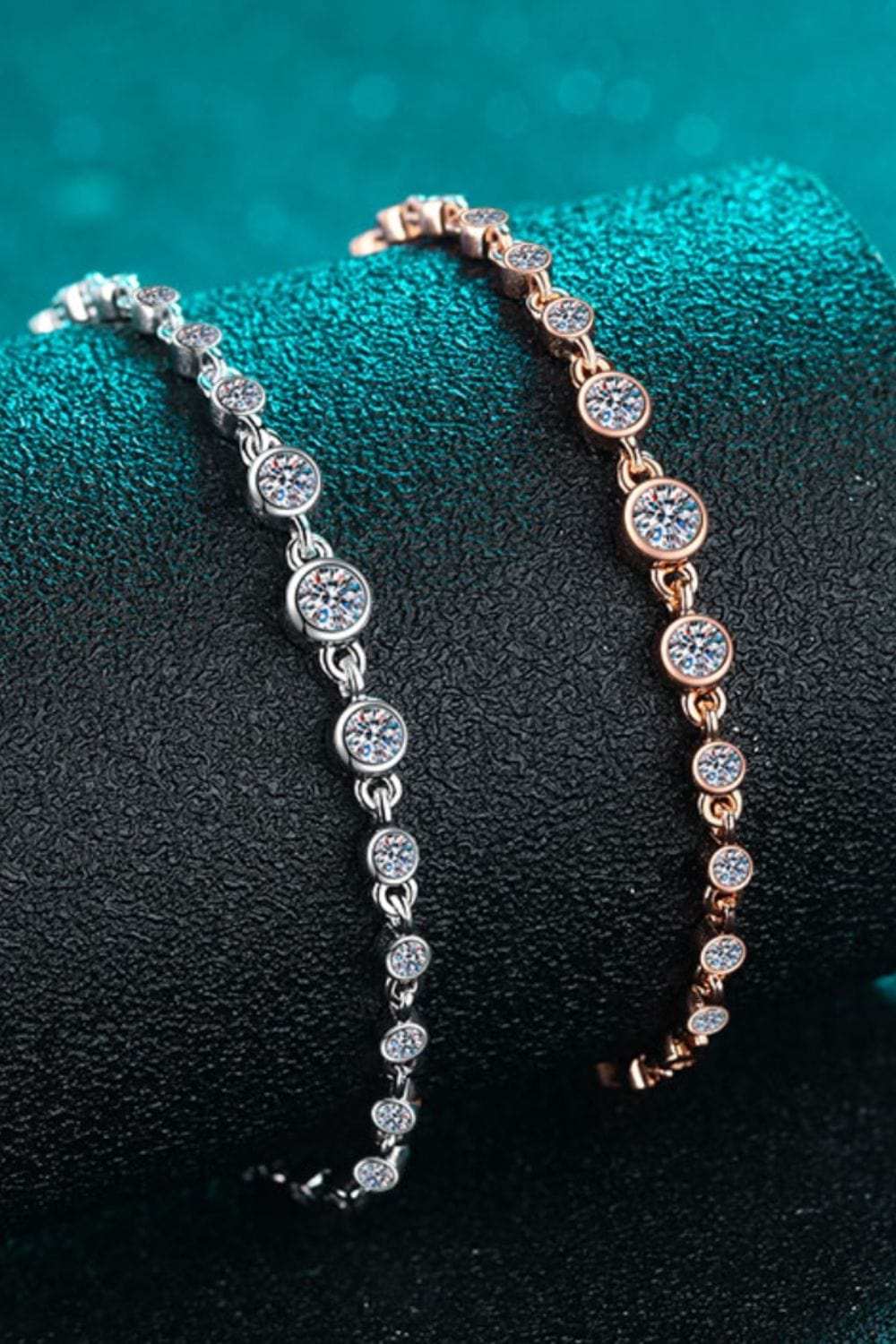 925 Sterling Silver Inlaid Moissanite Bracelet - Trendsi - Flyclothing LLC