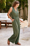 Surplice Wide Strap Jumpsuit with Pockets - Trendsi - Flyclothing LLC