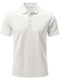 Men's Full Size Ribbed Short Sleeve Polo Plus Size - Trendsi - Flyclothing LLC