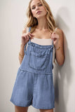 Square Neck Denim Overalls with Pockets - Trendsi - Flyclothing LLC