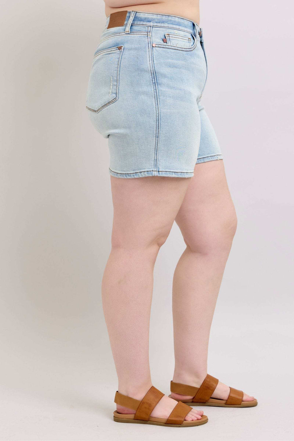 Judy Blue Full Size 2 Button Denim Shorts with Pockets Plus Size - Trendsi - Flyclothing LLC