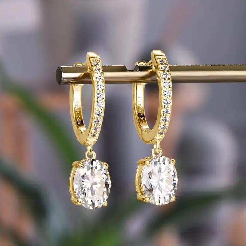 3 Carat Moissanite 925 Sterling Silver Earrings - Trendsi - Flyclothing LLC