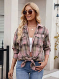 Plaid Button Up Long Sleeve Shirt - Trendsi - Flyclothing LLC