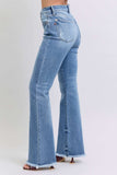 Judy Blue Full Size Raw Hem High Rise Bootcut Jeans - Trendsi - Flyclothing LLC