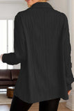 Textured Collared Neck Long Sleeve Shirt - Trendsi - Flyclothing LLC