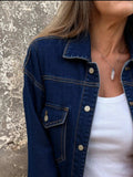 Button Up Long Sleeve Denim Jacket - Trendsi - Flyclothing LLC