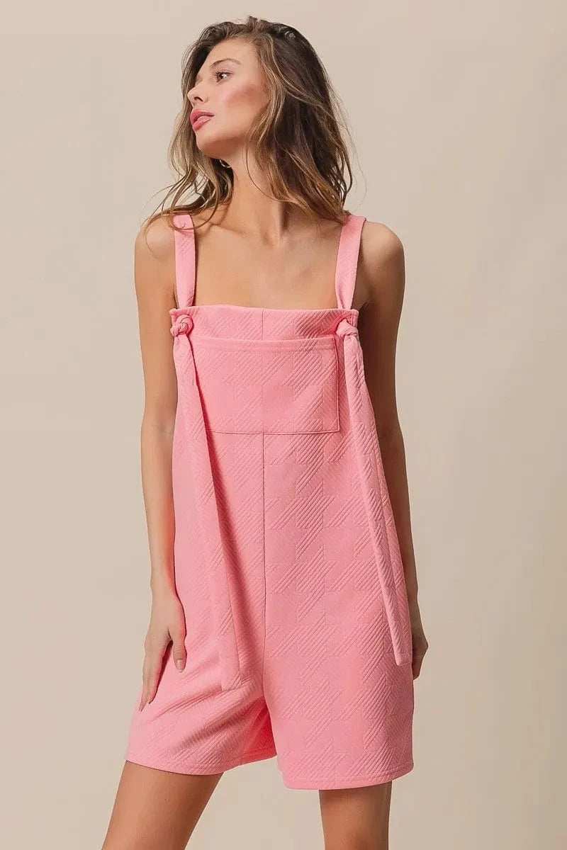 BiBi Texured Jacquard Romper with Side Pockets - Trendsi - Flyclothing LLC