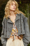 POL Cropped Denim Jacket with Functional Zipper Detail - Trendsi - Flyclothing LLC