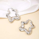 Star Shaped Hoop Earrings - Trendsi - Flyclothing LLC