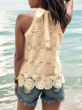 Lace Tied Mock Neck Tank - Trendsi - Flyclothing LLC