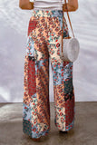 Full Size Drawstring Printed Wide Leg Pants - Trendsi - Flyclothing LLC