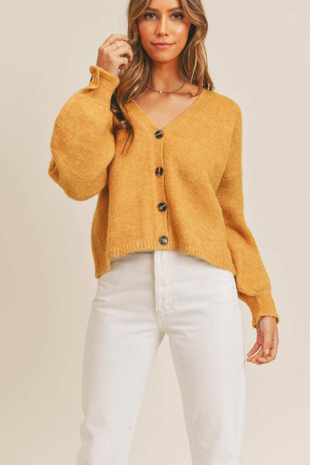 MABLE Long Sleeve Button Down Sweater Cardigan - Trendsi - Flyclothing LLC