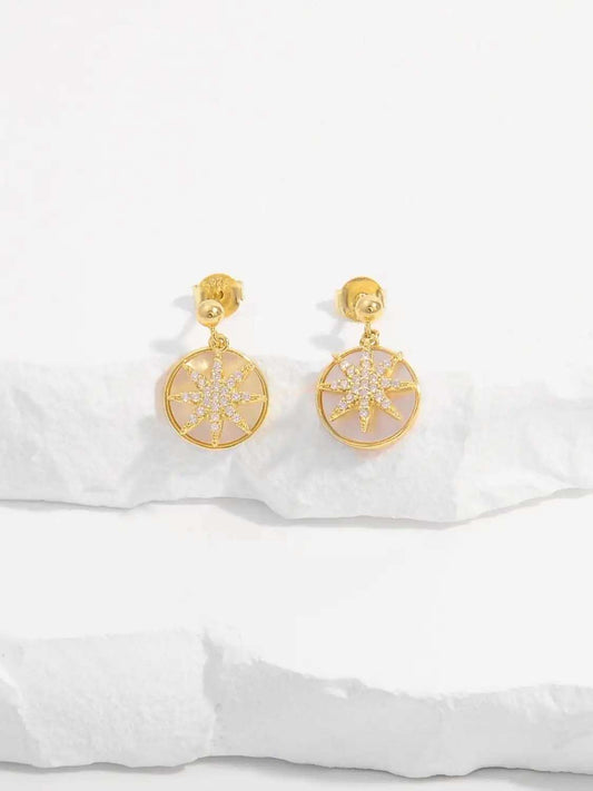 18K Gold-Plated 925 Sterling Silver Star Shape Earrings - Trendsi - Flyclothing LLC