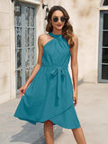 Tied Round Neck Sleeveless Dress - Trendsi - Flyclothing LLC