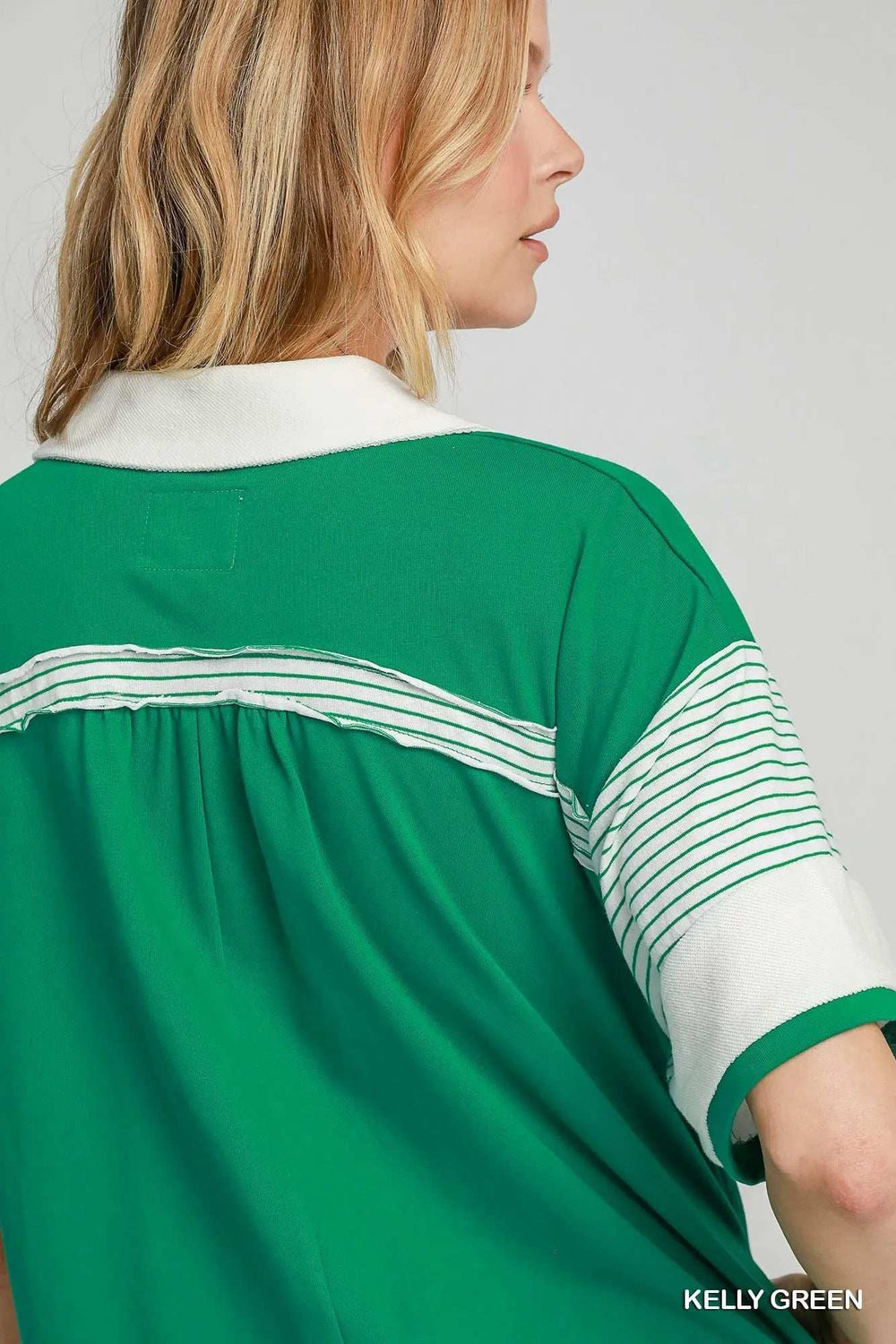 Umgee French Terry Collared Colorblock Romper - Trendsi - Flyclothing LLC