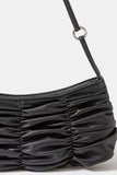 Fame Segmented Pleated Faux Leather Hand Bag - Trendsi - Flyclothing LLC