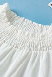 Smocked Neck Embroidered Puff Sleeve Top - Trendsi - Flyclothing LLC