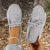 Round Toe Lace-Up Sneakers - Trendsi - Flyclothing LLC