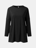 Full Size Round Neck Long Sleeve T-Shirt - Trendsi - Flyclothing LLC