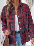 Perfee Plaid Button Up Long Sleeve Shirt - Trendsi - Flyclothing LLC