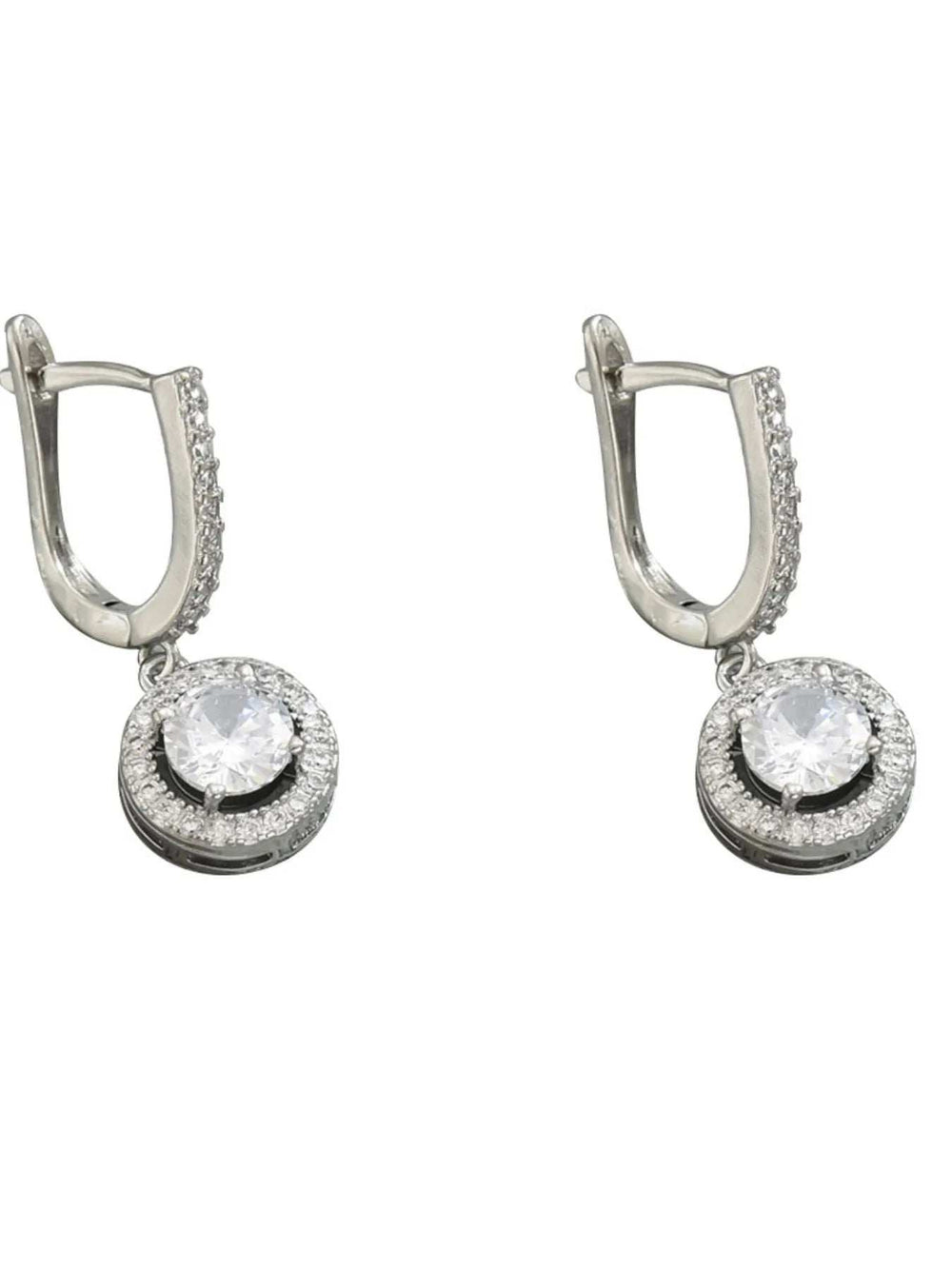 Stainless Steel Zircon Drop Earrings - Trendsi - Flyclothing LLC