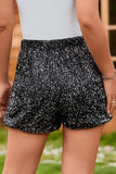 Sequin Elastic Waist Shorts - Trendsi - Flyclothing LLC