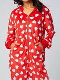 Printed Zip Up Long Sleeve Hooded Jumpsuit - Trendsi - Flyclothing LLC