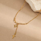 18K Gold-Plated Cross Necklace - Trendsi - Flyclothing LLC