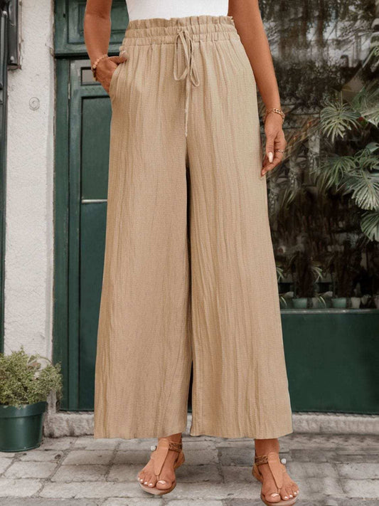 Frill Wide Leg Pants - Trendsi - Flyclothing LLC