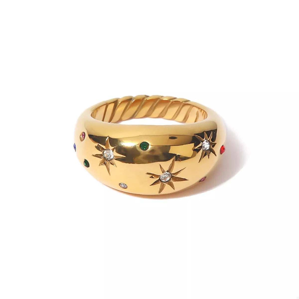 18K Gold-Plated Zircon Ring - Trendsi - Flyclothing LLC