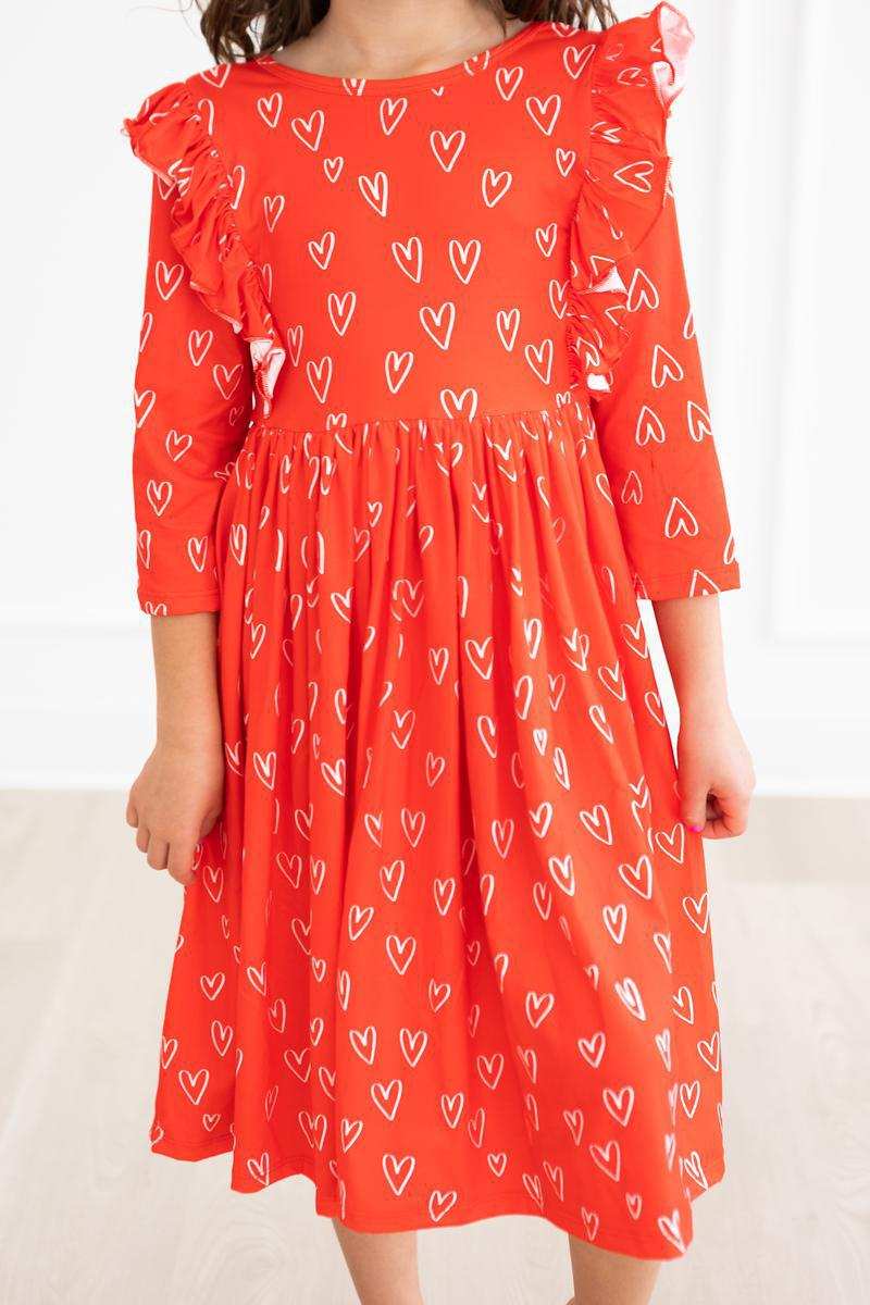 Roses are Red Ruffle Twirl Dress - Mila & Rose ® - Flyclothing LLC