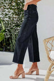 Button Fly Cropped Wide Leg Jeans - Trendsi - Flyclothing LLC