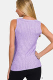 Zenana Ribbed Round Neck Tank - Trendsi - Flyclothing LLC