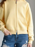 Full Size Casual Zip-Up Long Sleeve Hoodie Plus Size - Trendsi - Flyclothing LLC