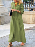 Full Size Solid Color Maxi Shirt Dress Plus Size - Trendsi - Flyclothing LLC